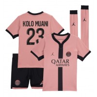 Dětský fotbalový dres Paris Saint-Germain Randal Kolo Muani #23 2024-25 Třetí Krátký Rukáv (+ trenýrky)